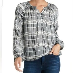 NWT!True Plaid Lucky Brand Women's Jessica Blouse Size XS